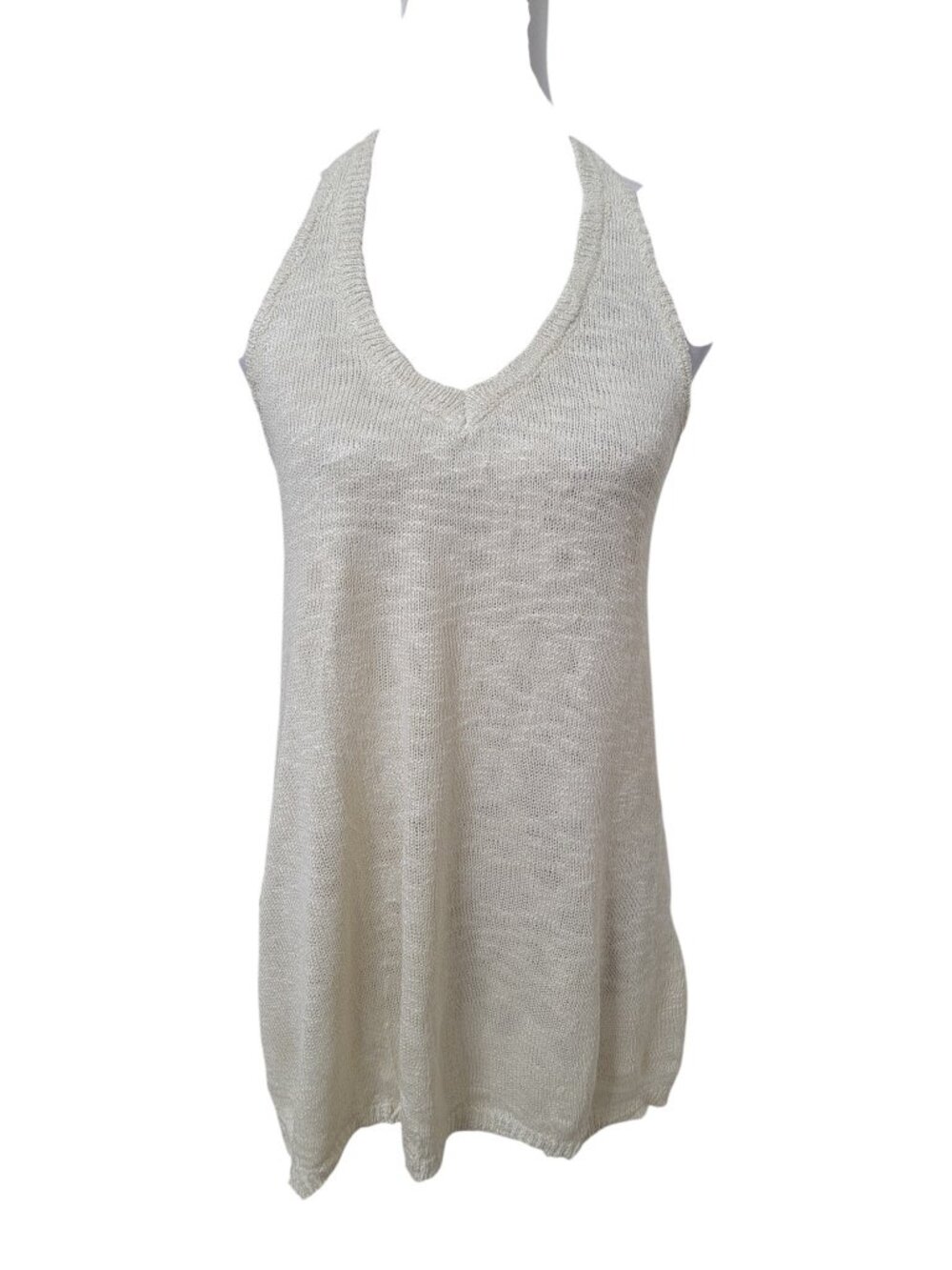 Creamy Beige / Oatmeal Knit Sleeveless Top. Size S